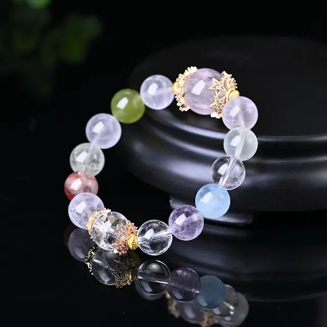 翡翠王朝 招桃花加薪升职水晶多宝#好运天然 草莓晶 手串 女款