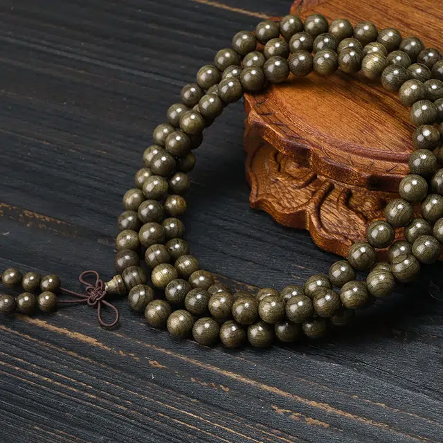 吉千年 四川阴沉木绿料 金丝檀木 木作手串 男女同款情侣款