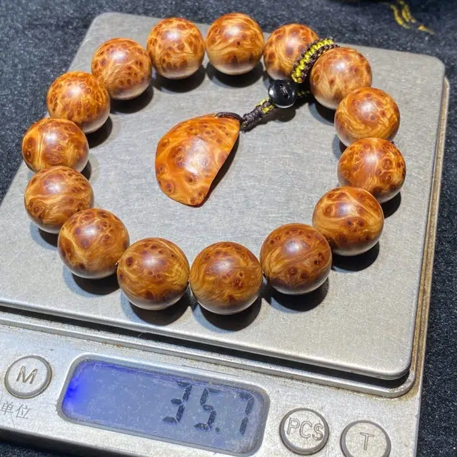 吉千年 【收藏级】新中式复古潮流风 好运 平安顺遂 招财进宝 顶级爆满留疤 崖柏 手串 男女同款情侣款