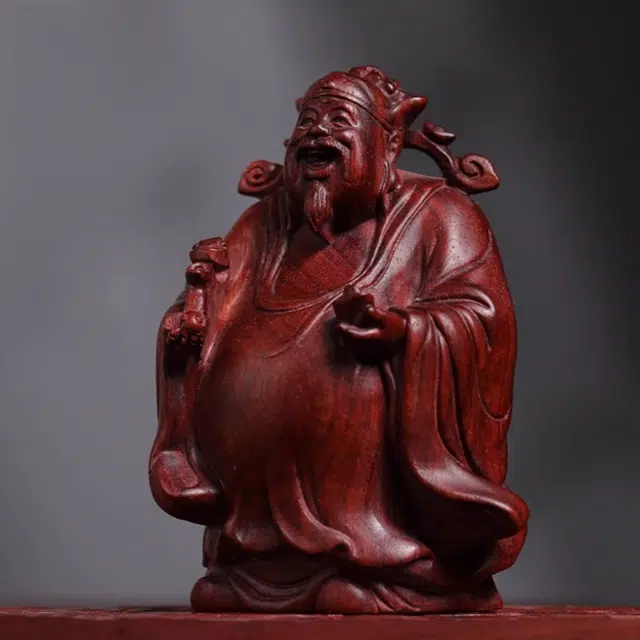 吉千年 新中式复古潮流风 好运 招财进宝 生日寿星 福禄寿 血檀 摆件 男女同款情侣款