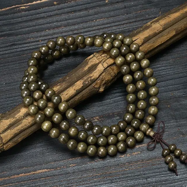 吉千年 四川阴沉木绿料 金丝檀木 木作手串 男女同款情侣款