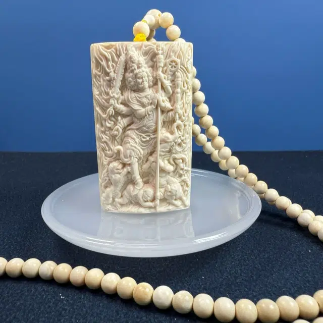 吉千年 【南普陀】冰河时代遗迹 纯手工雕刻 招财进宝 好运 转运 大黑天财神 猛犸 吊坠 男女同款情侣款