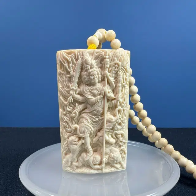 吉千年 【南普陀】冰河时代遗迹 纯手工雕刻 招财进宝 好运 转运 大黑天财神 猛犸 吊坠 男女同款情侣款
