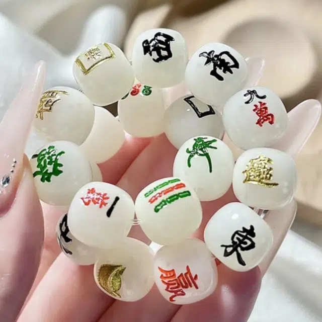 吉千年 【顺丰包邮】新中式复古潮流风 好运  有钱花 来财 招财麻将 菩提根 手串 男女同款情侣款