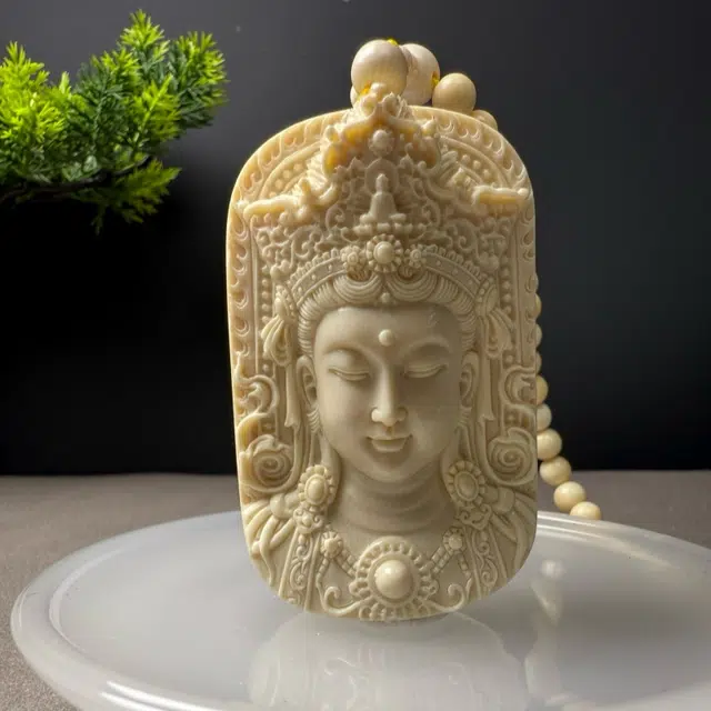 吉千年 【精工雕刻】新中式复古潮流风 好运 平安顺遂 招财进宝 众宝观音 猛犸 吊坠 男女同款情侣款