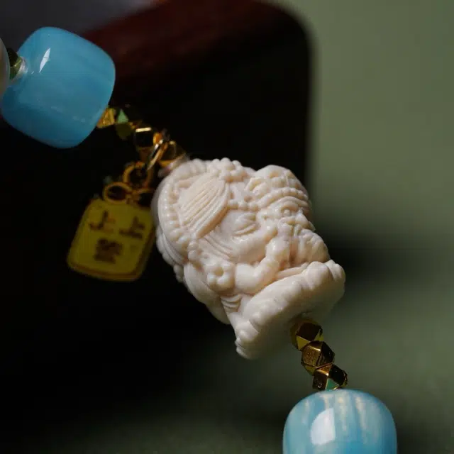 吉千年 【精工雕刻】新中式复古潮流风 好运 平安顺遂 招财进宝 可爱少女心 毛球象语 猛犸 手链 女款