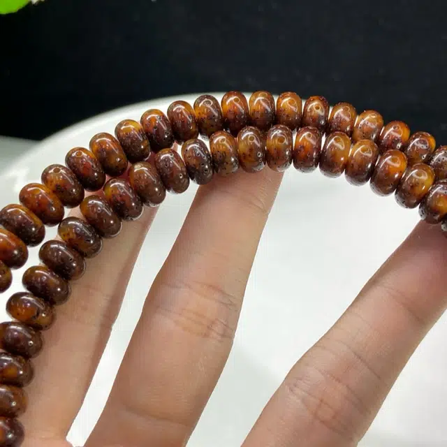 吉千年 【孤品+顶尖高货】新中式复古潮流风 好运 平安顺遂 招财进宝 古铜黑金玉化料 星月菩提 手串 男女同款情侣款