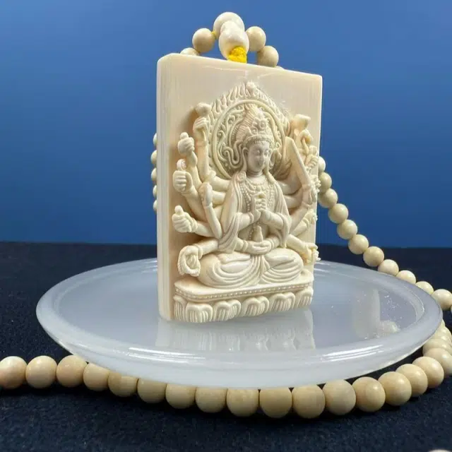 吉千年 【南普陀】冰河时代遗迹 纯手工雕刻 招财进宝 好运 转运 生肖属守护神 千手观音 猛犸 吊坠 男女同款情侣款