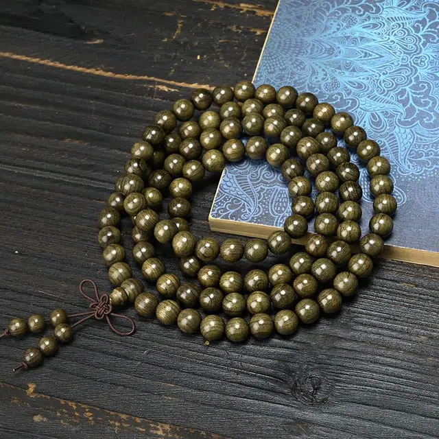 吉千年 四川阴沉木绿料 金丝檀木 木作手串 男女同款情侣款