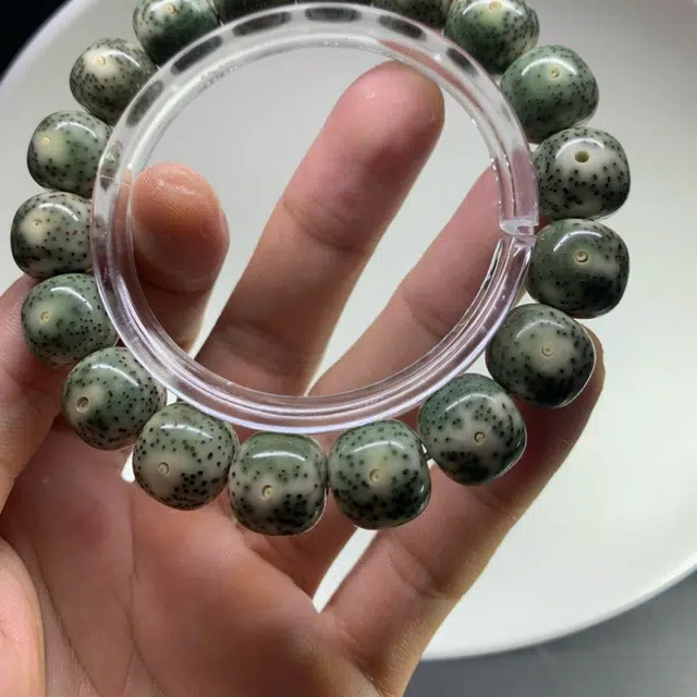 吉千年 【孤品精挑】新中式复古潮流风 好运 平安顺遂 招财进宝 星河玉魄 原脂 石玉料 大尺寸 星月菩提 手串 男女同款情侣款
