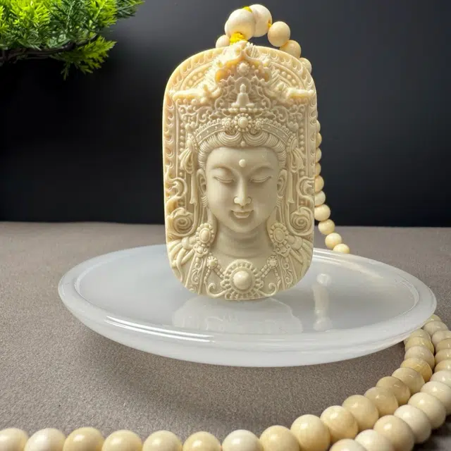 吉千年 【精工雕刻】新中式复古潮流风 好运 平安顺遂 招财进宝 众宝观音 猛犸 吊坠 男女同款情侣款