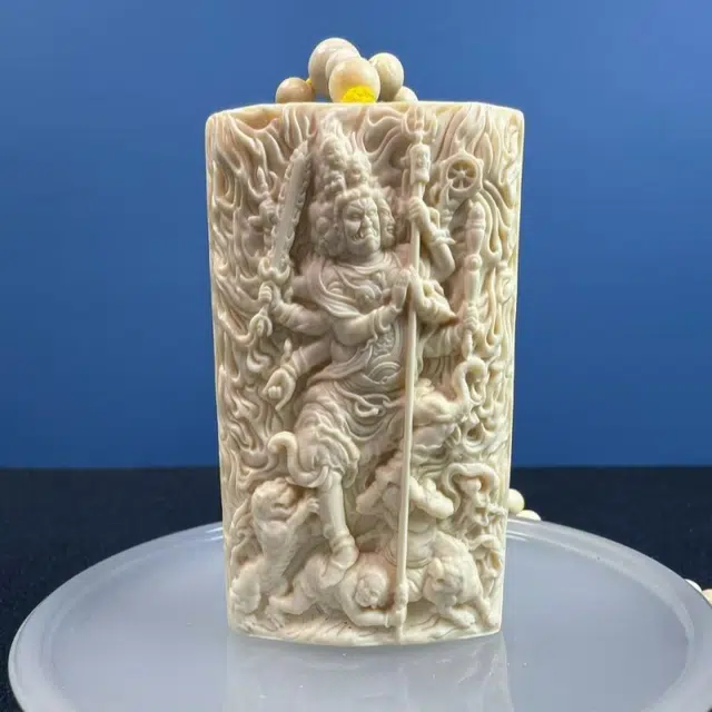 吉千年 【南普陀】冰河时代遗迹 纯手工雕刻 招财进宝 好运 转运 大黑天财神 猛犸 吊坠 男女同款情侣款