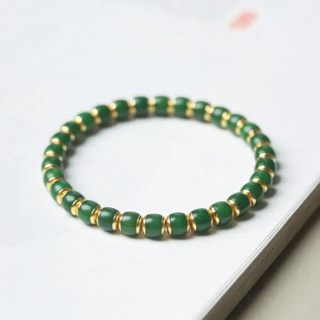 吉千年 【店长精选】新中式复古潮流风 好运  转运 招财进宝 松风绿 白玉菩提 手串 男女同款情侣款