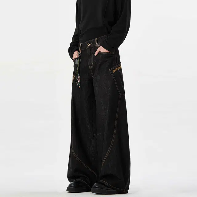 Pirkadat Wide Leg Jeans Black