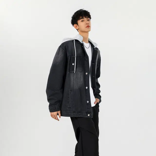 美式复古潮流休闲多元素设计服饰牛仔外套 男女同款