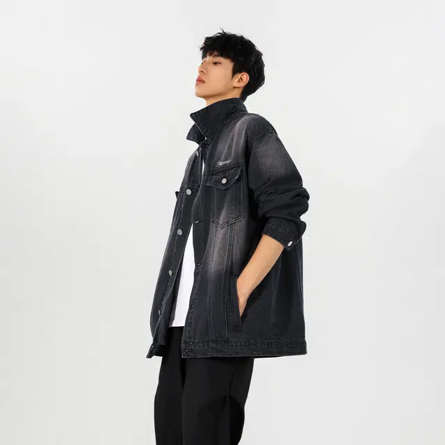 美式复古潮流休闲多元素设计服饰牛仔外套 男女同款