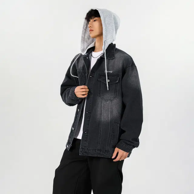 美式复古潮流休闲多元素设计服饰牛仔外套 男女同款