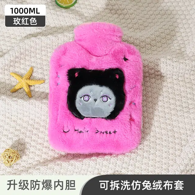 洋娃娃和小熊跳舞 可爱立体动物毛绒注水袋 暖手暖脚暖宫萌宠系列提花绒 玩偶周边