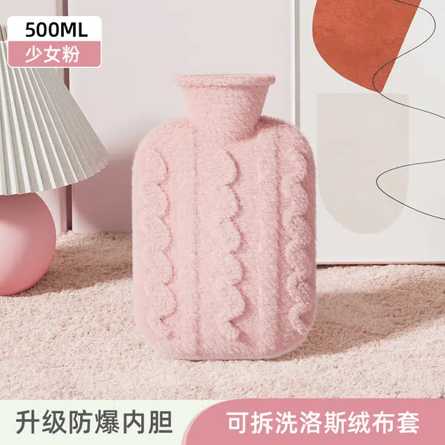 洋娃娃和小熊跳舞 可爱立体动物毛绒注水袋 暖手暖脚暖宫萌宠系列提花绒 玩偶周边