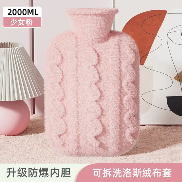洋娃娃和小熊跳舞 可爱立体动物毛绒注水袋 暖手暖脚暖宫萌宠系列提花绒 玩偶周边