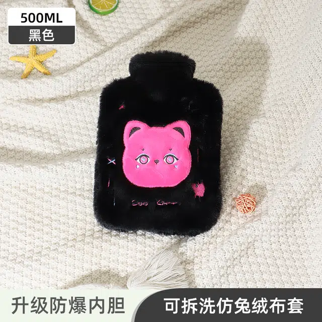 洋娃娃和小熊跳舞 可爱立体动物毛绒注水袋 暖手暖脚暖宫萌宠系列提花绒 玩偶周边