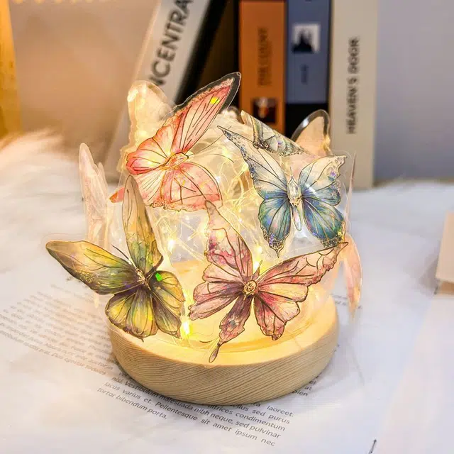 洋娃娃和小熊跳舞 炫彩蝴蝶小夜灯 玩具