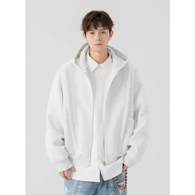 太子龍 连帽运动衫秋季纯色常规长袖宽松型?衫卫衣 男女同款