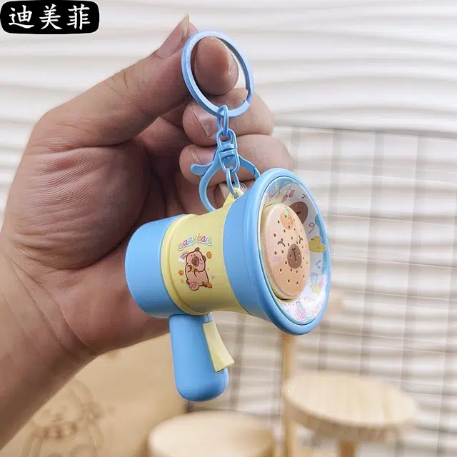 咕轹 卡通迷你录音小喇叭 塑料大声公扬声器 谷圈挂件