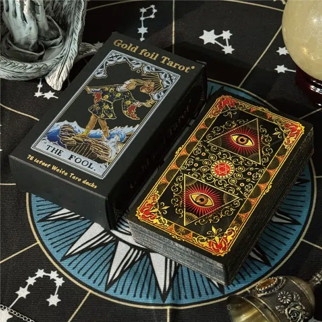 咕轹 太阳红金箔塔罗牌 桌游