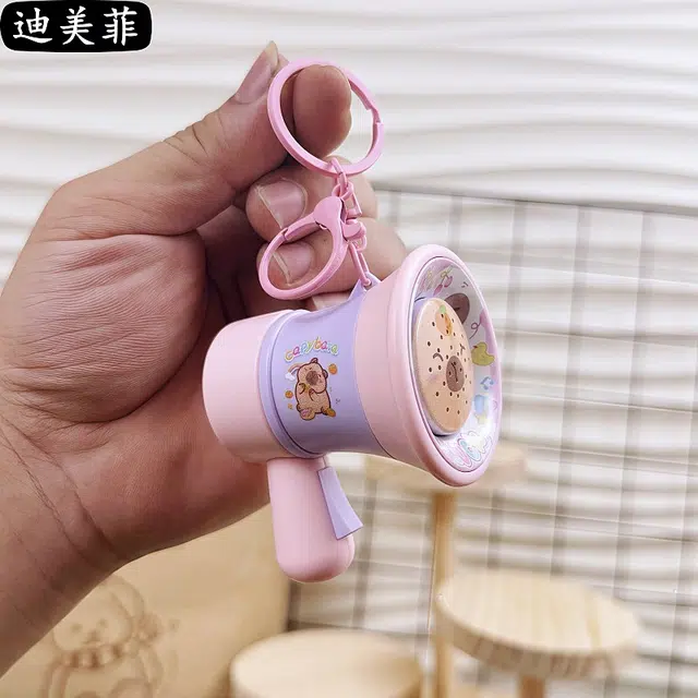 咕轹 卡通迷你录音小喇叭 塑料大声公扬声器 谷圈挂件