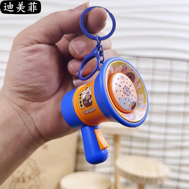 咕轹 卡通迷你录音小喇叭 塑料大声公扬声器 谷圈挂件