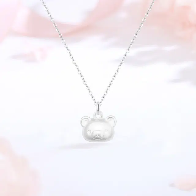 【S999足银纯银】 七七银饰 小熊 治愈轻松 萌趣可爱 时尚小众 精致优雅 氛围感  银 项链 男女同款情侣款