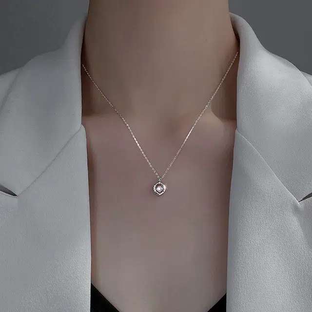 【S999足银纯银】 七七银饰 莫比乌斯 跳动的心第三秒心动 梦幻浪漫灵动闪耀 精致轻奢小众 锁骨链 学生 琉璃 项链 男女同款情侣款
