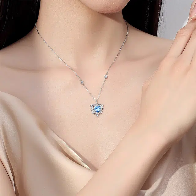 【S925银 一见钟情】 七七银饰 心之所向 经典百搭爱心 甜蜜爱恋 怦然心动 梦幻浪漫甜美锁骨链 轻奢时尚高级感 气质百搭 纯银 项链 女款