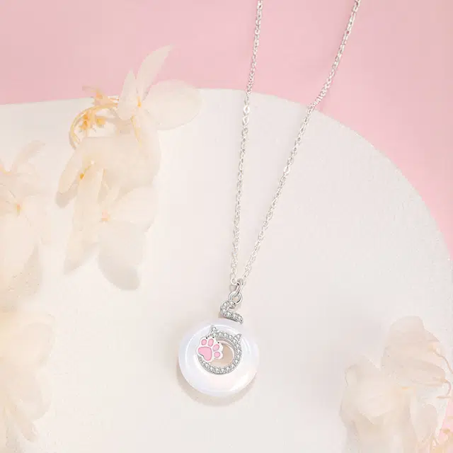 【S925纯银 高品质】 七七银饰 招财猫 八方来财甜蜜萌宠童趣 温柔可爱浪漫轻奢高级显白优雅锁骨链 小众通勤百搭约会 玉髓 项链 女款