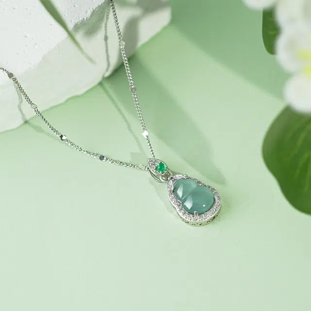 【S925纯银 高品质】 七七银饰 福禄葫芦生财 转运葫芦新中式福禄双全 福气满满本命年转运 国潮古风小葫芦 小众轻奢百搭 玉髓 项链 女款