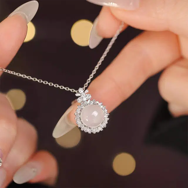 【S925纯银 高品质】 七七银饰 心动花朵 精致轻奢闪耀锁骨链  优雅时尚个性百搭#好运 玉髓 项链 女款
