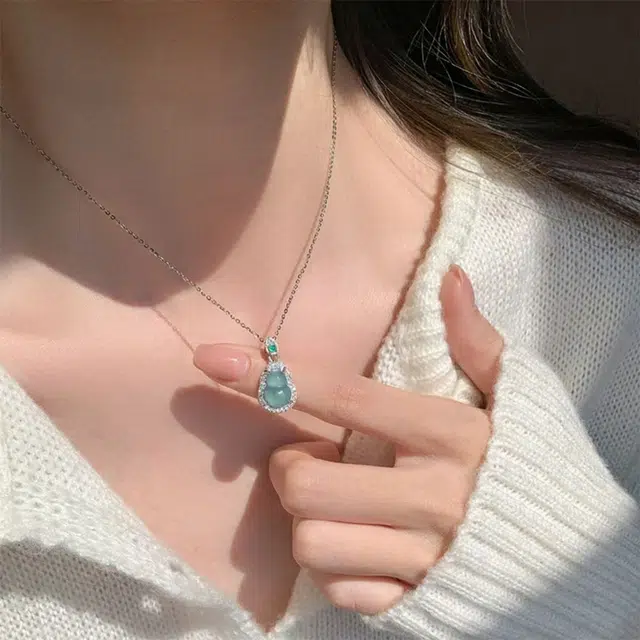 【S925纯银 高品质】 七七银饰 福禄葫芦生财 转运葫芦新中式福禄双全 福气满满本命年转运 国潮古风小葫芦 小众轻奢百搭 玉髓 项链 女款