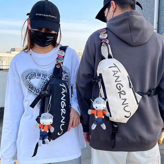 捷朗仕 休闲运动时尚潮牌骑行机车逛街 尼龙布 外出包胸包挎包背包单肩斜挎 常规 男款 多色