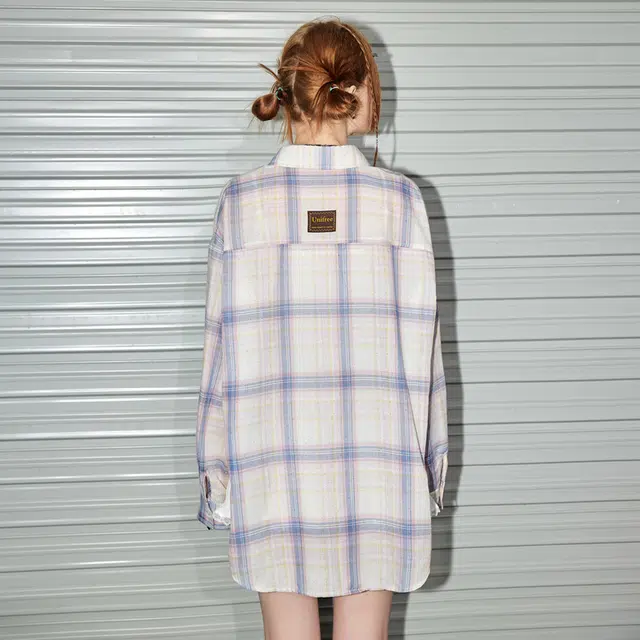 UNIFREE Vintage Oversized Polo Plaid Shirt