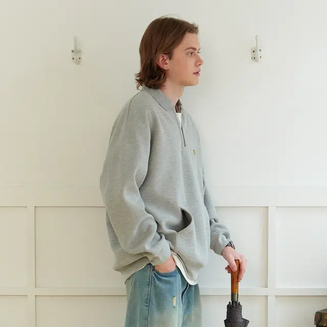 714STREET Waffle Half-Zip Pullover