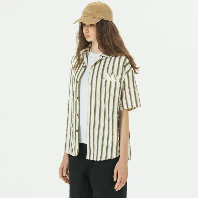 714STREET Striped Short Sleeve Shirt