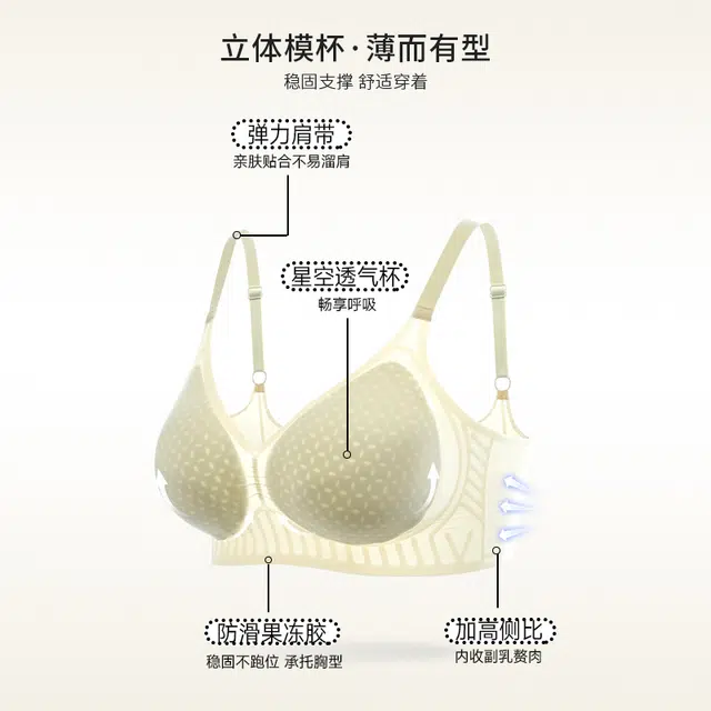 都市丽人 超薄冰丝凉感内衣女士夏薄款小胸聚拢收副乳防下垂无痕胸罩文胸 女款