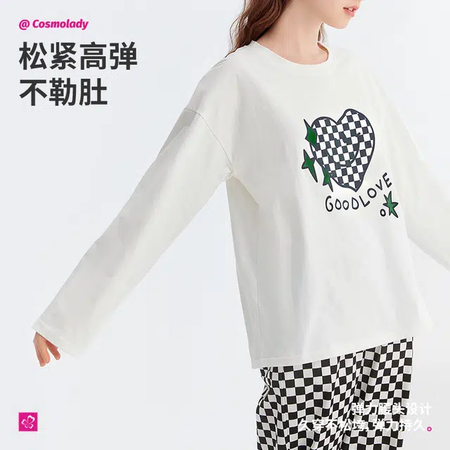 都市丽人 舒适长袖休闲外穿家居服睡衣套装 女款