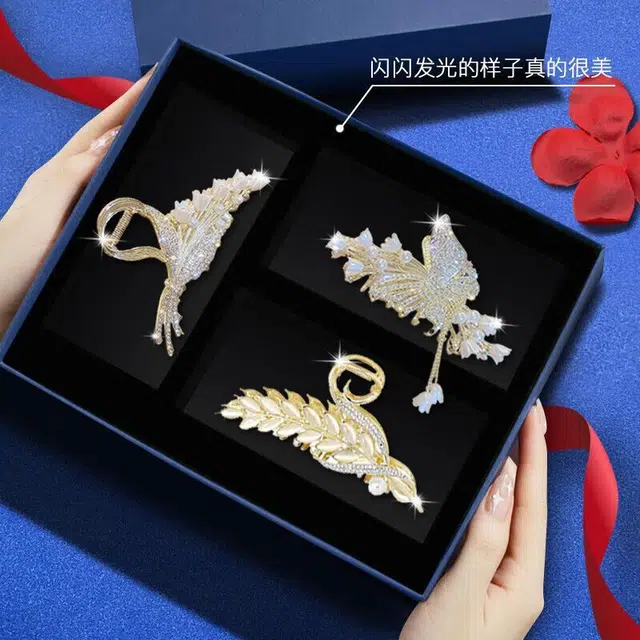 妖娆猫 高端后脑勺质通勤造型感 合金 发夹 女款