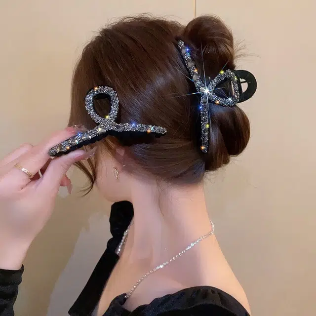 妖娆猫 网红黑色麦穗发夹女夏季后脑勺发饰套装礼盒高级感头饰鲨鱼夹发卡女发量多夹子 抓夹 女款