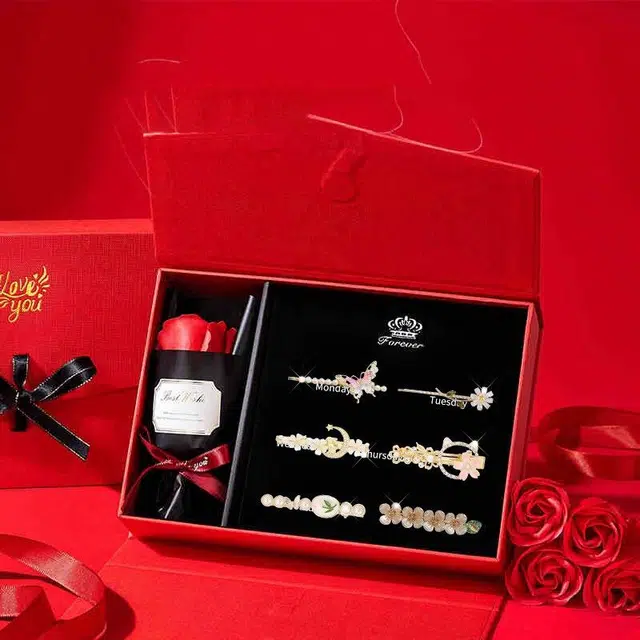 妖娆猫 浪漫法式复古甜美礼盒优雅时尚造型感气质日常通勤 合金 发夹 女款