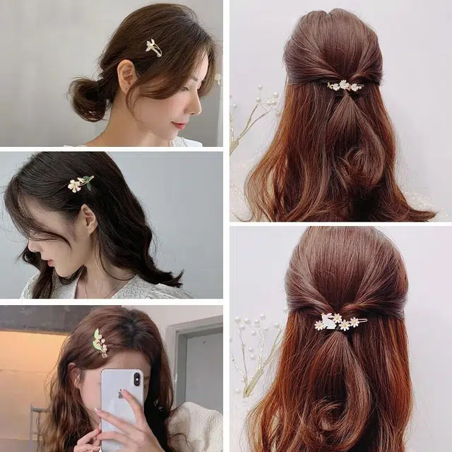 妖娆猫 浪漫唯美高端侧边一字夹发饰 合金 发夹 女款