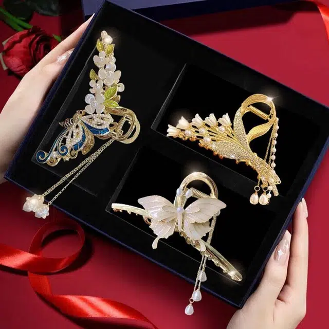 妖娆猫 时尚轻奢高级感麦穗后脑勺蝴蝶流苏优雅#好运 合金 发夹 女款