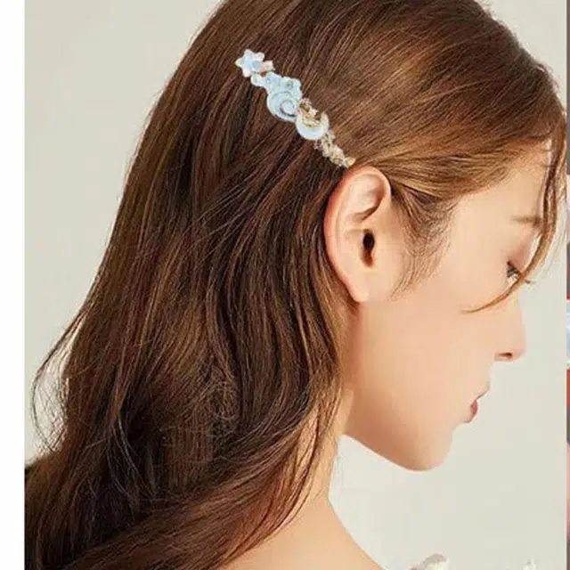 妖娆猫 浪漫唯美高端侧边一字夹发饰 合金 发夹 女款